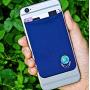 Phone Wallet - Adhesive Card Holder - Cell Phone Pouch - Stick on Lycra Pocket by Gecko - Carry Credit Cards and Cash (1xEARTH-1xCITY)