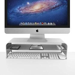 2 Tiers Aluminum Monitor Computer Stand Riser (2 Tiers 19.7x8.7x5.12 inch Large)
