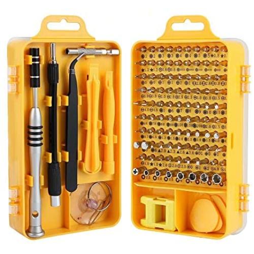 Screwdriver Set, Trekoo 110 in 1 Precision Screwdriver Repair Tool Kit Magnetic Driver Kit Professional Repair Tool Kit for iPhone X, 8, 7 / Cellphone/Computer/Tablet/PC/electronic etc (Yellow)