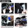 Tevlaphee Steering Wheel Lock for Cars,Wheel Lock,Vehicle Anti-Theft Lock,Adjustable Length Clamp Double Hook Universal Fit Emergency Hammer Window Breaker Self Defense Heavy Duty Secure (Blue)