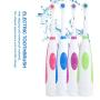 Electric Toothbrush Battery Power Round Brush Head Travel Electronic Whitening Cleaning Tooth Oral Care 3 Replacement Heads(Purple)