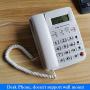 JeKaVis Desk Corded Phone, Landline Phone for Home Office with Speakerphone Speed Dial and LCD Display Function (White)