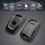 TANGSEN Smart Key Fob Case for BMW 1 3 4 5 6 7 Series GT3 GT5 M5 M6 X3 X4 3 4 Button Keyless Entry Remote Personalized Protective Cover Plastic Carbon Fiber Pattern Black Silicone