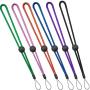 YOUOWO 6 Pack Nylon Wrist Lanyard Adjustable Length for Flashlight Wallet USB Flash Drive Hand Strap for Cell Phone Charms Key ID Card Badge Holder Black Pink Green Blue Purple Orange