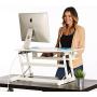 Adjustable Standing Desk Riser | 32'' Wide White Adjustable Desk Sit Stand Up Desk Fits Dual Monitors (32'' Wide)