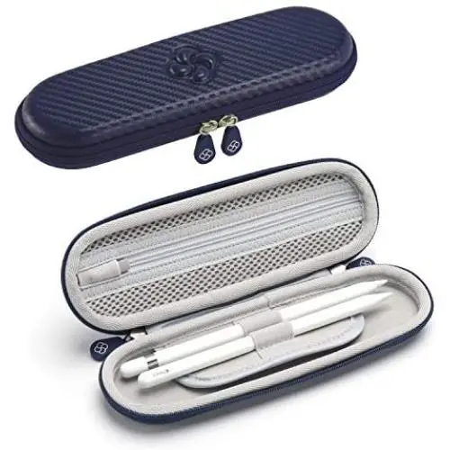 Koonice Premium Pencil Holder Case fits Apple Pencil 1 and 2 (Navy Blue)