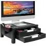 Monitor Stand Riser with 2 Drawers - Adjustable Monitor for Computer, Laptop, Printer with Organizer Drawer, Office Supply Caddy & Cable Management Slot by HUANUO