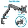 AVLT Single 14.3 lbs Monitor Desk Stand - Mount Computer Monitor on Full Motion Adjustable Arm - Organize Your Work Surface with Ergonomic Viewing Angle VESA Monitor Mount