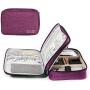 Uzsoeey Electronics Accessories Travel Organizer Bag - Waterproof Portable Double Layer Cable Storage Bag for Charger, Phone, Mini Tablet, SD Card, Purple