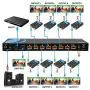 4K 1x8 HDMI Extender Splitter by OREI Multiple Over Single Cable CAT6/7 4K@60Hz 4:4:4 HDCP 2.2 with IR Remote EDID Management - Up to 115 Ft - Loop Out - Low Latency - Full Support
