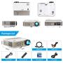 WiFi Projector, Wireless Bluetooth Projector 3900 Lumen HD 1080P LED Projector for Home Theater Outdoor Movies, Smart Android Projector Compatible with iPhone, Laptop, HDMI, USB, PS4 for Video Games