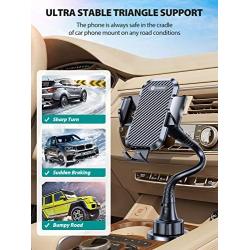 [13in Upgraded Version] VICSEED Cup Holder Phone Mount [Thick Case & Big Phone Friendly] Cup Phone Holder for Car, Sturdy Stable Adjustable Gooseneck Cup Cradle Mount Compatible with All Mobile Phones