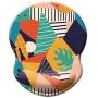 ITNRSIIET Mouse Pad, Ergonomic Mouse Pad with Gel Wrist Rest Support, Floral Mousepad with Lycra Cloth, Non-Slip PU Base for Gaming Computer, Laptop, Home, Office & Travel, Abstract Plant