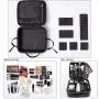 ROWNYEON Travel Makeup Bag Makeup Organizer Case Makeup Train Case Makeup Artist Bag Portable Cosmetic Bag Gift for Women with EVA Adjustable Dividers Small Black