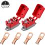 2 Pieces DC 12V - 24V Automatic Reset Circuit Breaker with Cover Stud Bolt and 4 Pieces Wire Lugs for Battery Chargers, Trucks, Buses, Electric Cars, Car Engines and Automotive Supplies (40 Amp)