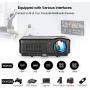 Bluetooth WiFi Video Projector HD Home Theater Digital LCD LED Proyector with 4600 Lux Android Projector for Indoor Outdoor Entertainment Game HDMI USB VGA AV TV Stick Xbox Blue-ray Player Wii Laptop
