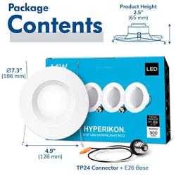 Hyperikon 6 Inch LED Recessed Lighting, 14W=75W 5 Inch, Retrofit Dimmable Downlight Flushmount Ceiling Can Lights, UL, Daylight White, 16 Pack