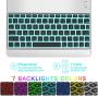 iPad Keyboard Case 9.7 for iPad 2018 (6th Gen) - 2017 (5th Gen) - iPad Pro 9.7 - iPad Air 2 & 1, 7 Color Backlit Keyboard Case/360 Rotate Wireless/BT Keyboard Case with Auto Sleep/Wake (Silver)