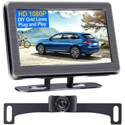 DoHonest S01 HD 1080P Backup Camera with 4.3 Inch Monitor Kit, Easy Installation for Cars,Trucks,SUVs,Vans IP69 Waterproof Super Night Vision Guide Lines DIY Driving/Reversing Use