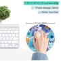 ITNRSIIET Mouse Pad, Stitched Edge, Premium-Textured Mouse Mat, Waterproof, Non-Slip Rubber Base Round Mousepad for Laptop Computer PC Office. Cute Design Desk Accessories, Cute Flower