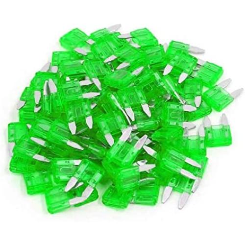 100 Pack Auto Fuses 30 AMP APM/ATM 32V Mini Blade Style Fuses 30A Short Circuit Protection Car Fuse