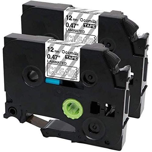 Oozmas Compatible Label Tape Replacement for TZe-135 TZ135 Compatible with Brother P-Touch White on Clear Tape 1/2 Inch 26.2 Feet 2 Pack