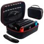 Large Carrying Storage Case for Nintendo Switch,Protective Travel Hard Shell Messenger Bag for Switch Console, Pro Controller, Accessories Switch Dock, AC Adapter with 16 Game Cards and Shoulder Strap