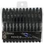 Thorntons Office Supplies Disposable Fountain Pens Pack of 12 Medium Point Black Journaling and Calligraphy Pen for Smooth Writing - Gift for Beginner Artist