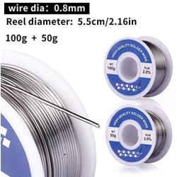 Fpxnb 2 Pack 60-40 Tin Lead Rosin Core Solder Wire Set for Electrical Soldering and DIY 0.0236 in (0.6 mm) 0.0315 in (0.8mm) 0.0394 in (1 mm) 0.0472 in (1.2 mm) 100g (0.22lbs) + 50g (0.11lbs)