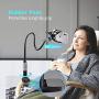 Gooseneck Bed Phone Holder, SAIJI Flexible Long Arm Phone Mount for Desk, Clip Bracket Clamp Stand for 4.0-6.5 Mobile Cell Phone Stand Document Camera Nintendo Switch (Black)