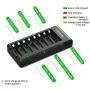 POWEROWL 8 Bay AA AAA Battery Charger, USB High-Speed Charging, Independent Slot, for Ni-MH Ni-CD Rechargeable Batteries, No Adapter