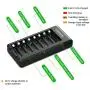 POWEROWL 8 Bay AA AAA Battery Charger, USB High-Speed Charging, Independent Slot, for Ni-MH Ni-CD Rechargeable Batteries, No Adapter