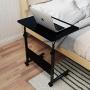 sogesfurniture Mobile Side Table 23.6 InchesTablet Wheels Mobile Laptop Computer Desk Adjustable Movable Laptop Computer Stand for Bed Sofa,Black BHUS-05-1-60BK