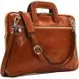 Floto Firenze Slim Leather Briefcase Attache Messenger Bag Small