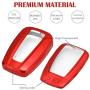 Lcyam Key Fob Cover Tpu Glossy Shiny Remote Protection Case Key Holder Fits for Toyota Highlander Corolla Camry RAV4 Prius C-HR 2019 2020 2021 Keyless Car Key 3/4 Button (Red)