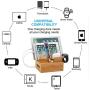 Bamboo Charging Station for Multiple Devices - Pezin & Hulin Electronic Docking Station Organizer for Apple Product, Cellphone, AirPods, iWatch, Tablet (Included 5 Charging Cables, No Power Supply)