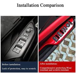 XITER 4pcs ABS Engineering Plastic Car Interior Automobile Door Window Control Panel Cover Molding Door Lock Switch Trim Accessories for Honda 10th Civic 2016 2017 2018 2019 2020 (RED)