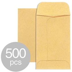 Acko #1 Coin and Small Parts Envelopes 2-1/4 x 3-1/2 Brown Kraft Envelopes with Gummed Flap for Home Office Garden 500pcs