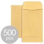 Acko #1 Coin and Small Parts Envelopes 2-1/4 x 3-1/2 Brown Kraft Envelopes with Gummed Flap for Home Office Garden 500pcs
