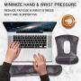 HOMKUMY Mouse Pad with Wrist Support and Keyboard Wrist Rest, Ergonomic Memory Foam Wrist Cushion Support with Non Slip Rubber Base Set for Computer, Laptop, Mac, Easy Typing & Pain Relief, World Map