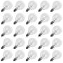 Moonflor Clear Globe G40 Replacement Bulbs, E12 Screw Base Light Bulbs, 1.5-Inch, Pack of 25