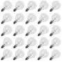 Moonflor Clear Globe G40 Replacement Bulbs, E12 Screw Base Light Bulbs, 1.5-Inch, Pack of 25