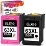ejet Remanufactured Ink Cartridge Replacement for HP 63XL 63 XL to use with OfficeJet 3830 Envy 4520 4512 Officejet 4650 5255 Deskjet 1112 3634 3639 3632 Printer (1 Black, 1 Color)