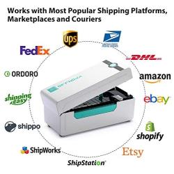 OFFNOVA Bluetooth Thermal Label Printer, High-Speed Shipping Label Printer, Compatible with Windows, Smartphone, Works with Ebay, Amazon, Shopify, Etsy, USPS, FedEx- 203 DPI Printer