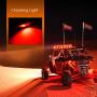 Nilight LED Rock Light 4PCS Red Light Pods Waterproof Under Body Wheel Well Light Exterior Interior Lights for Car Truck Pickups ATV UTV SUV Motorcycle Boat, 2 Years Warranty