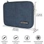 GANAMODA Small Electronic Organizer Travel Cable Bag, Portable Tech Accessories Case for Phone, Cord, Charger, Hard Drives, Gadgets, Navy Blue