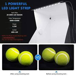 Neewer Mini Photo Studio Box, 22cm Portable Photography Shooting Light Tent, Folding Lighting Softbox with 1 LED Strip 20pcs SMD LED Beads & 4 Backdrops for Product Display, Undimmable/USB Powered
