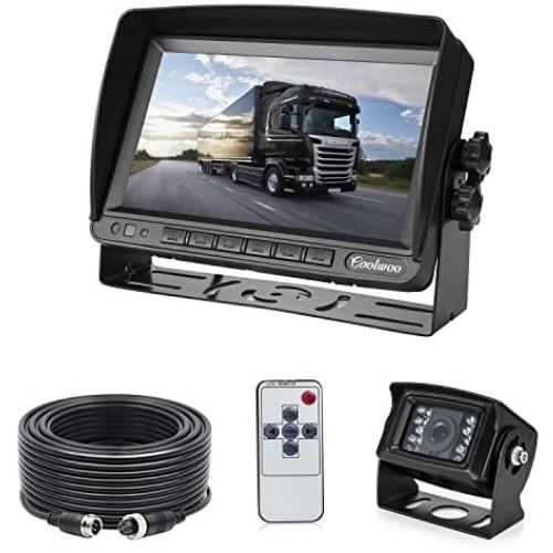 Backup Camera System Kit for RV Van Camper Box Truck, IP69 Waterproof 175º Wide View Angle & 7 inch LCD Adjusting Monitor for Front and Reversing (CW-BUS-70)