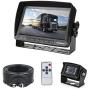 Backup Camera System Kit for RV Van Camper Box Truck, IP69 Waterproof 175º Wide View Angle & 7 inch LCD Adjusting Monitor for Front and Reversing (CW-BUS-70)