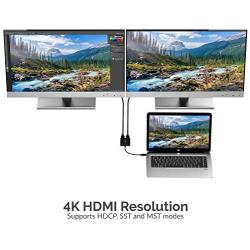 Sabrent USB Type-C Dual HDMI Adapter [Supports Up to Two 4K 30Hz Monitors, Compatible with Windows Systems Only] (DA-UCDH)